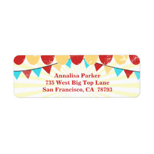 Vintage Circus gepersonaliseerd adresetiket Etiket