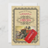Vintage CIRCUS Party Invitation Rustique (Devant)