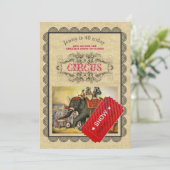 Vintage CIRCUS Party Invitation Rustique (Debout devant)