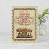 Vintage CIRCUS Party Invitation Rustique (Debout devant)