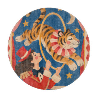 Vintage Circus Tijger en Dompteur Funhaus Snijplank