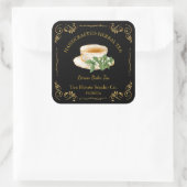 Vintage Citroenmelisse Thee Vierkant Label (Tas)