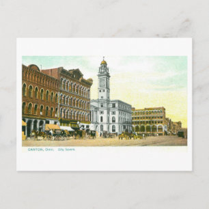 Vintage City Square, Canton, Ohio Briefkaart