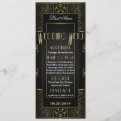 Vintage Classic Gatsby Style Menu Mariage (Devant)