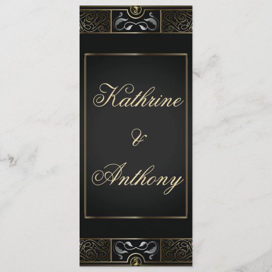 Vintage Classic Gatsby Style Menu Mariage (Dos)