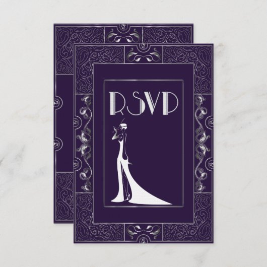 Vintage Classic Gatsby Style RSVP Manuela (Devant / Derrière)