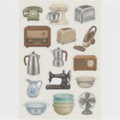 Vintage Classic Home Appliances Sticker Sheet (Devant)