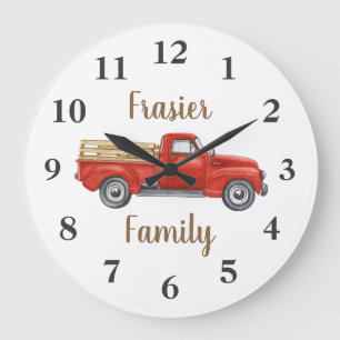 Vintage Classic Red Truck Grote Klok