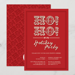 Vintage classique Rouge HO Invitation de fête de v