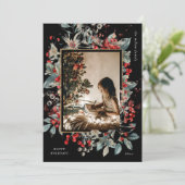 Vintage classique vacances Floral Un Carte photo (Debout devant)