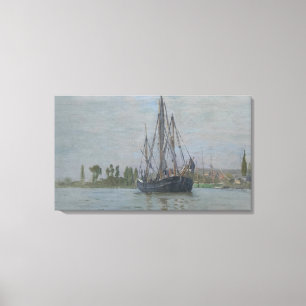 Vintage Claude Monet Anchored Chasse-marée Canvas Afdruk