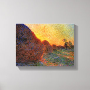 Vintage Claude Monet Grainstacks Canvas Afdruk