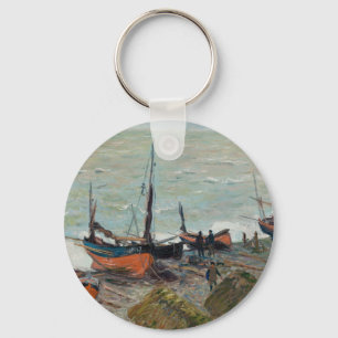 Vintage Claude Monet Vist Boats Sleutelhanger