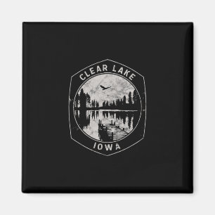 Vintage Clear Lake Iowa Buitenlandse Vakantie Magneet