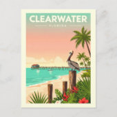 Vintage Clearwater Florida Briefkaart (Voorkant)
