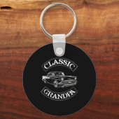 Vintage Clic Car Funny Grandpa Sleutelhanger (Voorkant)