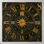 Vintage Clock Face Poster (Devant)