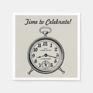 Vintage Clock Napkins Servet