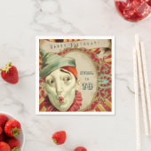 Vintage Clown Expressions Birthday Servet (Insitu)