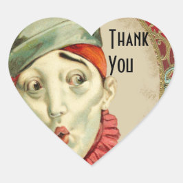Vintage Clown Thank You Hart Sticker
