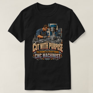 Vintage CNC-machinebankwerker Precisiebewerking T-shirt