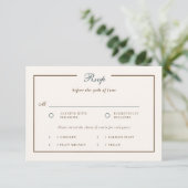 Vintage Coastal Simple Classic Wedding Meal RSVP (Debout devant)