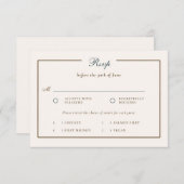 Vintage Coastal Simple Classic Wedding Meal RSVP (Devant / Derrière)