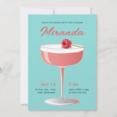 Vintage Cocktail Bachelorette Party Invitation  (Devant)