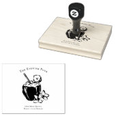 Vintage Cocktail Illustration Rubber Stamp Rubberstempel (Gestempeld)