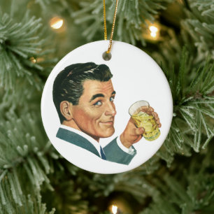 Vintage Cocktails Beverages, Man Drink Drinken Keramisch Ornament