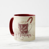 Vintage Cocoa Merry Christmas  Mok (Voorkant links)