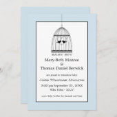 Vintage Coeur Birdcage Baby Boy Faire-part (Devant / Derrière)