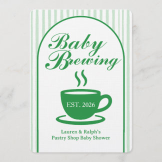Vintage Coffee Shop Baby Shower - Vintage Green Kaart