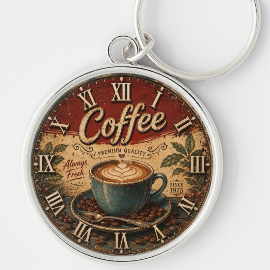 Vintage Coffee Sleutelhanger (Voorkant)