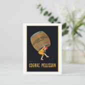Vintage Cognac Pellisson Ad Briefkaart (Staand voorkant)