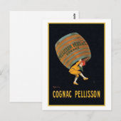 Vintage Cognac Pellisson Ad Briefkaart (Voorkant / Achterkant)