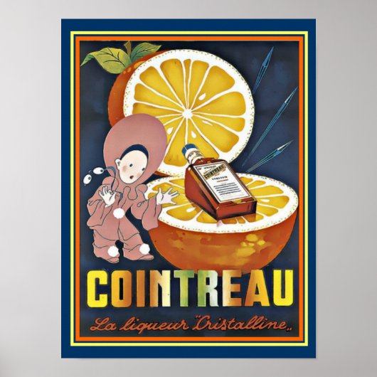 Vintage Cointreau Liqueur Poster 12 x 16 (Devant)
