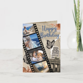 Vintage Collage Birthday Card Bedankkaart