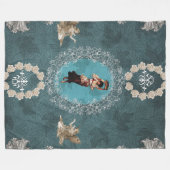 Vintage collage fleece deken (Voorkant (Horizontaal))