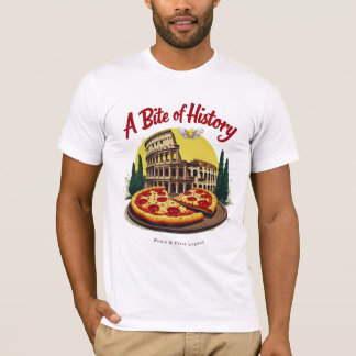 Vintage Colosseum Rome & Napolitaanse Pizza Kunst T-shirt