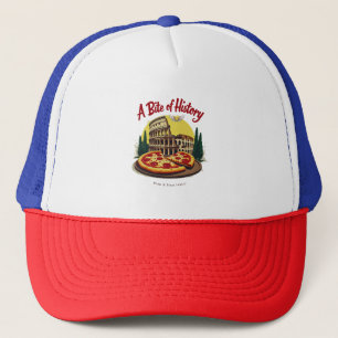 Vintage Colosseum Rome & Napolitaanse Pizza Kunst Trucker Pet