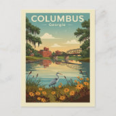 Vintage Columbus Georgia Briefkaart (Voorkant)