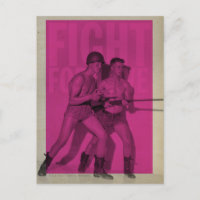 Vintage combat pour la carte postale de la fierté