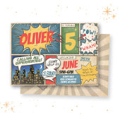Vintage Comic book Invitation Anniversaire