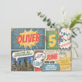 Vintage Comic book Invitation Anniversaire (Debout devant)