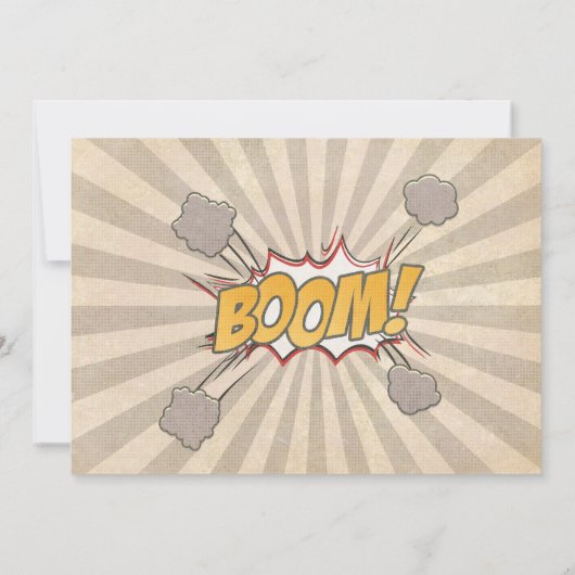 Vintage Comic book Invitation Anniversaire (Dos)