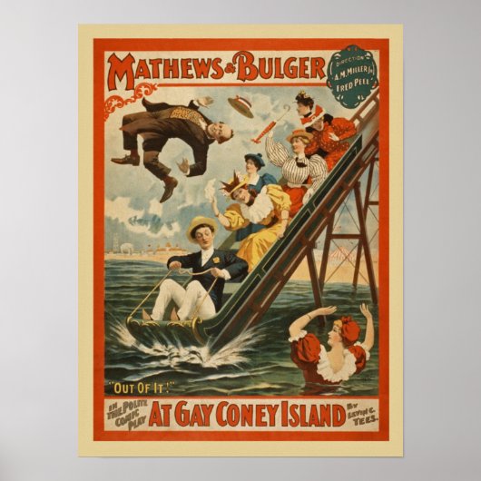 Vintage Coney Island Fun Time Poster (Voorkant)