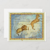 Vintage Constellation Leo Briefkaart (Voorkant / Achterkant)