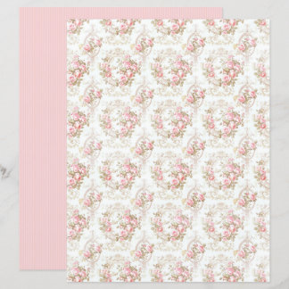 Vintage Coquette Rose Floral Paper Sheet