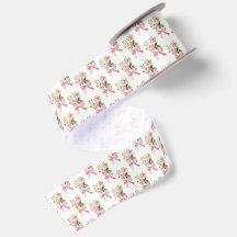 Vintage Coquette Waterverf Roze Roos & Strik Patro